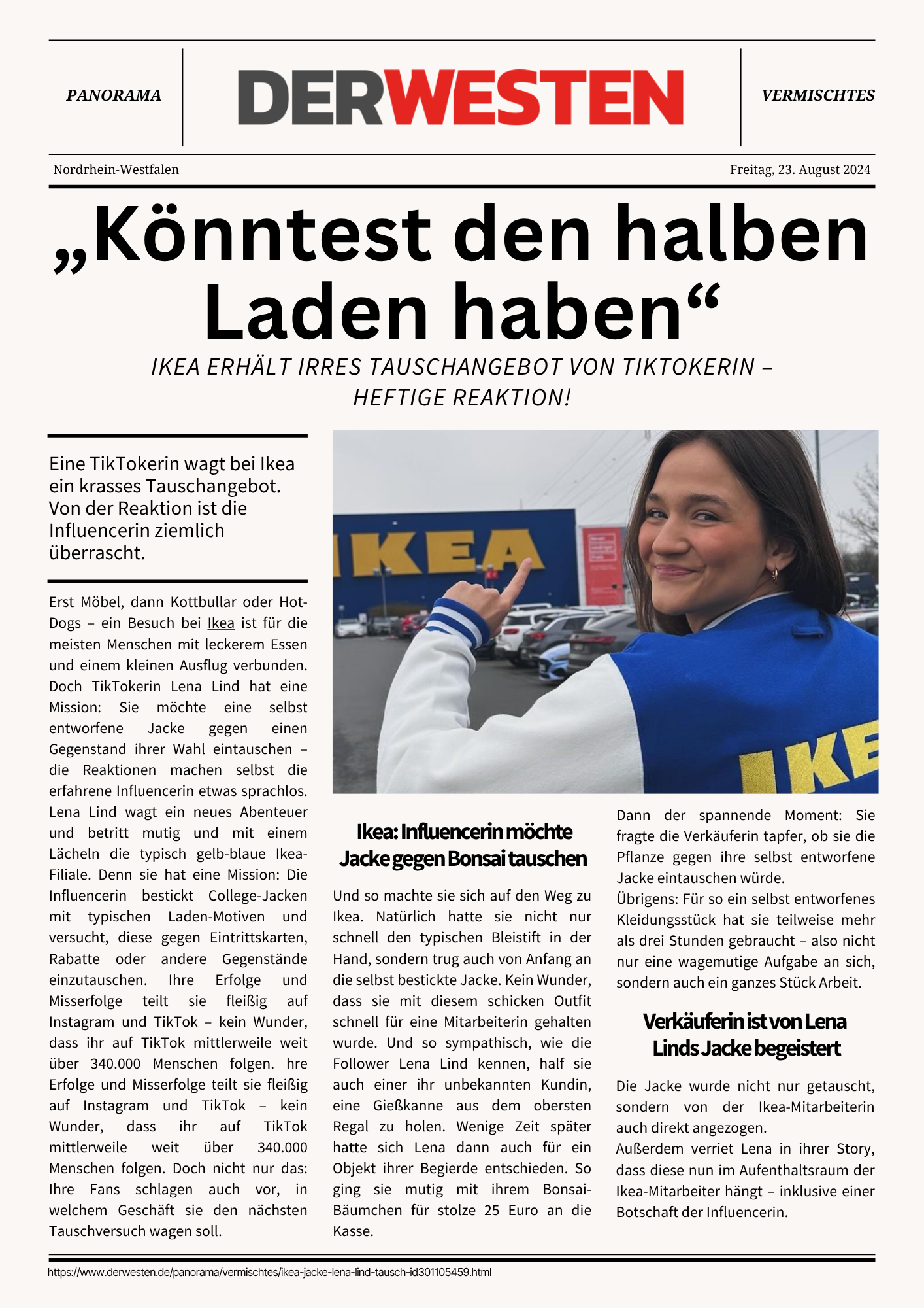 DerWesten Zeitungsartikel